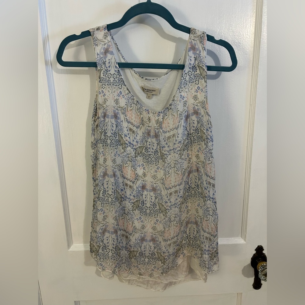 Patterned Flowy Tank Top